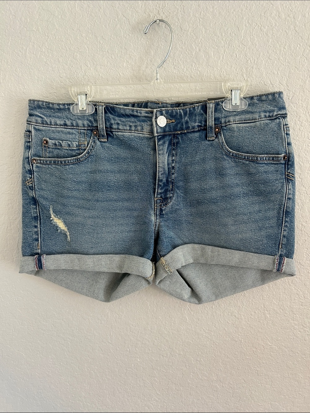 torrid Light Blue Rolled Cuff Denim Shorts